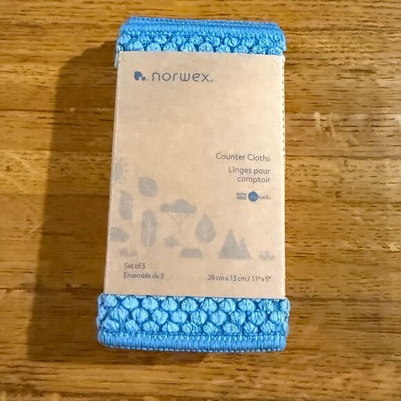 Norwex Counter Cloths Light Blue Set of 3 NWT - Picture 2 of 10